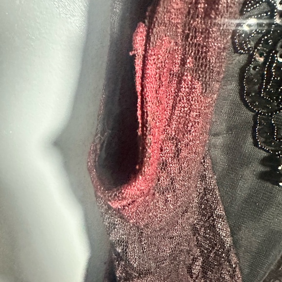 Vtg 90’s Cache Black/Brown Midi Dress Lace Ruffle Party M - Picture 4 of 7